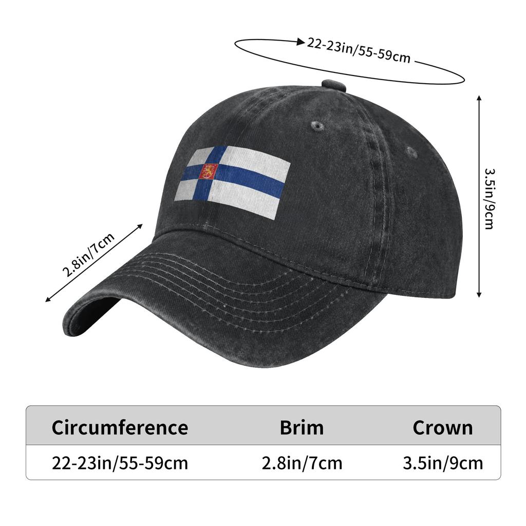 2025 State Flag of Finland Adult Retro Denim Washed Baseball Caps For Women  Cowboy Sunscreen Hat Hip Hop Peaked Cap