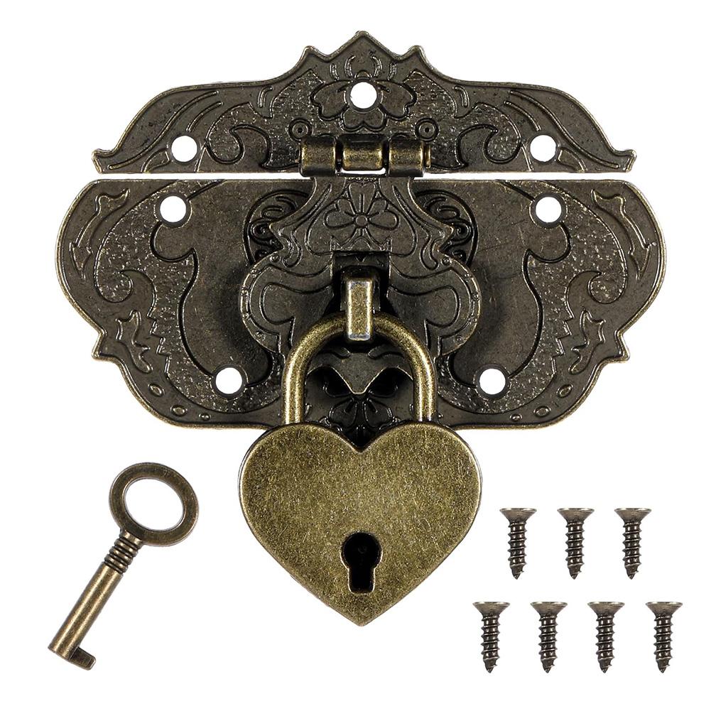 

Secure For Furniture and Jewelry Boxes with Antique Zinc Alloy Padlock and Hasp Lock Including Installation Screws