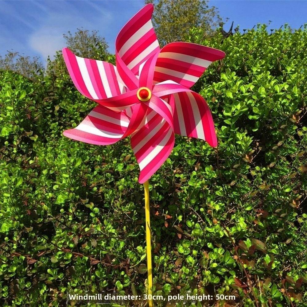 2pcs PVC Six Leaf Pinwheel Windmill Colorful Wind Windmill Wind Spinner  Garden Yard Art Decoration