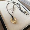 Brushed water drop love pendant, pull-out necklace, simple and high-end sweater chain, niche cold wind necklace jewelry
