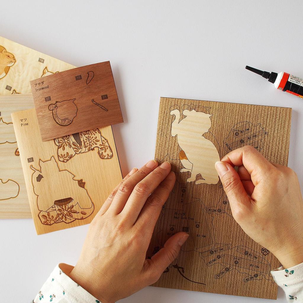 KINOWA "Tatoe Jin No Uchi Part 3" Woodcut Original Handmade Kit Ukiyo-e Utagawa Kuniyoshi Cat Made In Japan