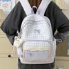 Schoolbag Japanese new high-value fresh and sweet plaid backpack, junior high school student schoolbag for women, lightweight and large-capacity 