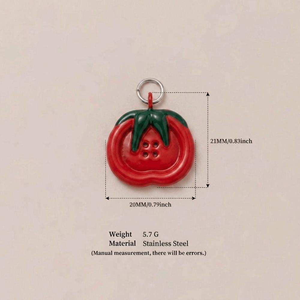 Drop Oil Craft Finish Enamel Mini Pendants 3D Vegetable Drop Oil Beads Keychain Ornament Decor