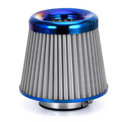Burnt Blue 3" 76mm Power Intake High Flow Cold Air Intake Filter Cleaner Racing Car Air Filter Universal