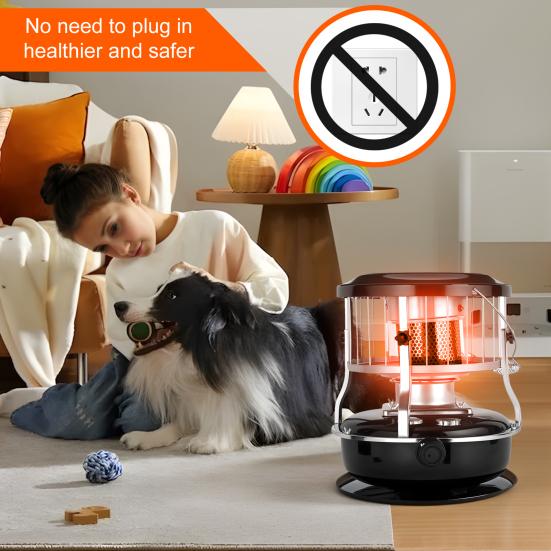 9000 BTU Kerosene Radiant Heater Heater Non-Electric Stove Portable Indoor for Camping Hunting Cooking (Black) Convection