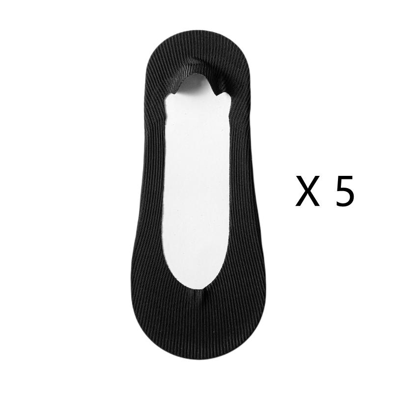 5 Pairs Women's Socks Summer New Ice Silk Breathable Slippers Socks Invisible Solid Color Seamless Non-slip Socks Ladies Comfort