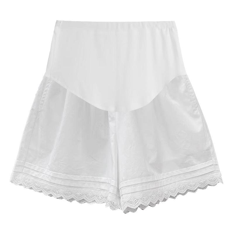 Maternity Wide-Leg Tummy Support Shorts with Lace Trim for Summer 2026 XL