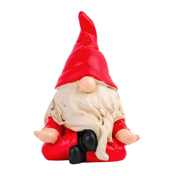 Traditional Santa Figure Ornament Christmas Santa Hat Resin Sculpture Statue for Christmas Home Decoration