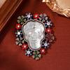 Popular European and American Medieval Vintage Design Sense Halloween Skull Brooch Women's Pin High-end Niche New Corsage