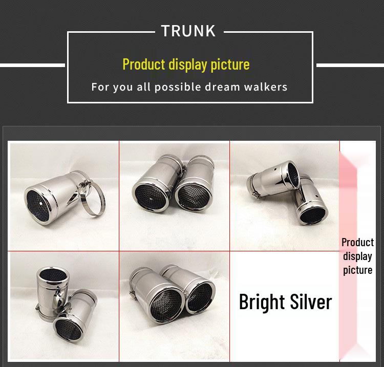 Stainless Steel Titanium Black Tailpipe for Tiguan, A1A3, CC, A6L, Wrangler, CX3, CX4, CX5, and Yihu.