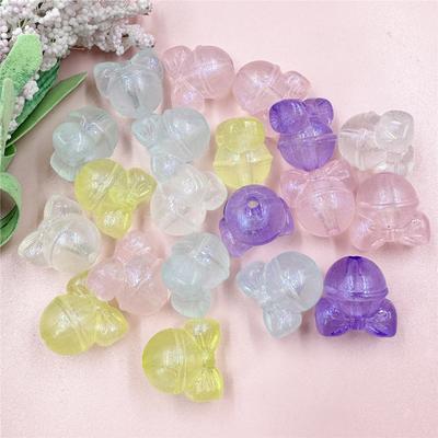 Lumineszierende Geschenke Perlen mit Loch Acryl 19,3 mm * 19 mm 20 Stück Mauskopf DIY Perlen Zubehör Glitzerpulver Zubehör