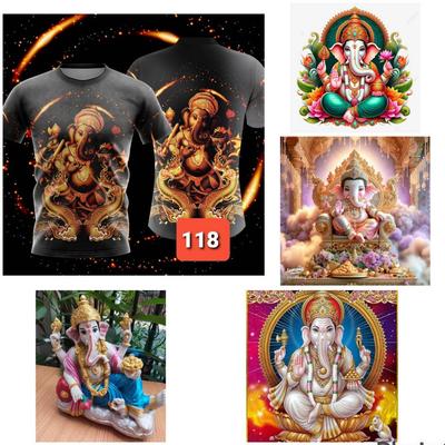 T-Shirt Brandneues Herren Damen Design Print 3D Fashion Streetwear Thai Elefantenkopf Ganesha 118