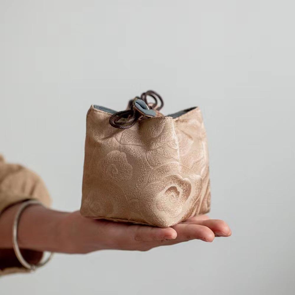 

Chinese Style Tea Set Storage Bag Thickened Multi-functional Teapot Cloth Pouch Portable Vintage Candy Storage Bag