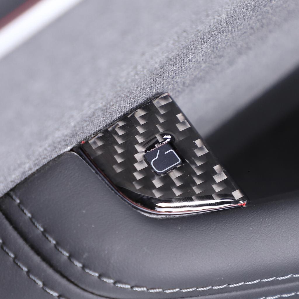 Carbon Fiber Door Lock Button Sticker Trim For Tesla Model 3 -24