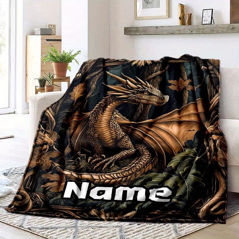 Jungle Dragon Customize Your Name Blanket Warm Comfortable And Soft Blankets Are Suitable For Home Lunch Break Blanket Office Sofa Sofa Gift To