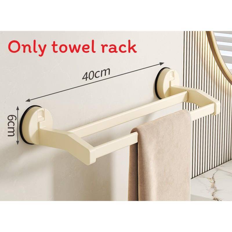 Modern Minimalist Towel Bar With Sucker Mount For Bathroom Storage And Antimildew Function