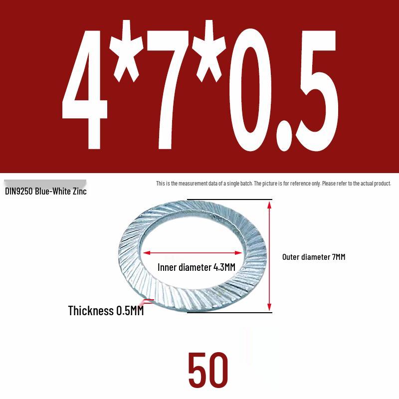 Double-Sided Serrated Lock Washer, 65Mn Steel & 304 Stainless, Anti-Loosening & Anti-Slip, Self-Locking