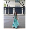 Holiday Wind Royal Sister Hollow Suspender Dress Female Summer Girl Design Sense Folds Loose Swing Dress A-shaped Dress