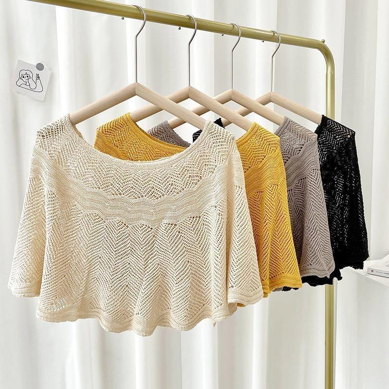 Knitted Wave Cardigan: Fashionable Snood Shawl with Neck Protection for Air-Conditioned Rooms