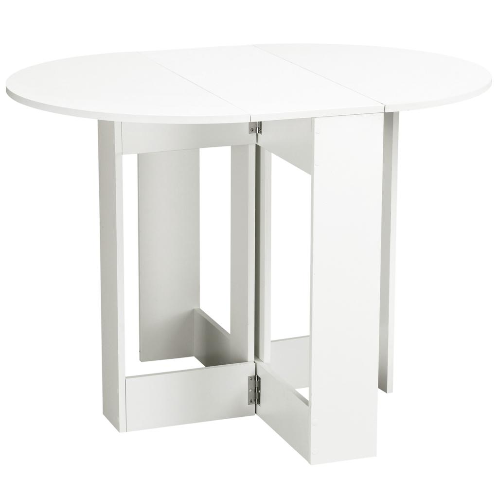 Dining Table, Folding, 2 Drop Leaves, for 2-4 People, 104 x 76 x 73.7 cm, White