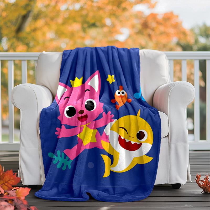 pinkfong Flannel Blanket Soft Warm All-Season Throw, Design for Camping, Car Travel, Hiking Sofa, Bed, Office Perfect Gift for Parties