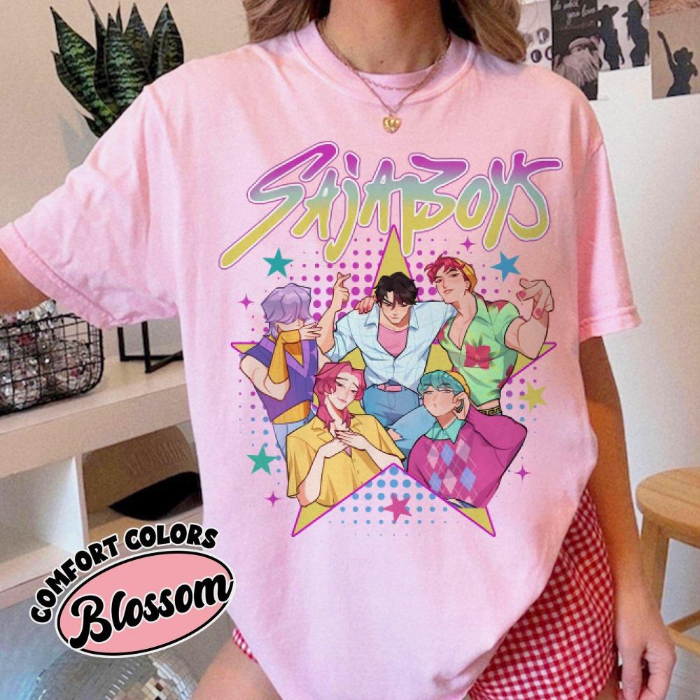 

Saja Boys Boy Band Shirt Kpop Demon Hunters Movie Shirt Bootleg Retro Movie Shirt Demon Hunters Merch Shirt L