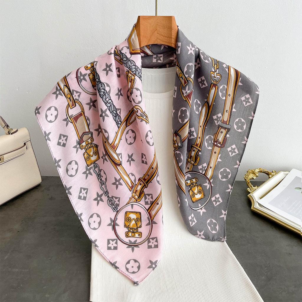 Spring and Autumn New Korean Small Square Scarf Women's 71 Cotton and Linen Versatile Small Scarf Neck Shirt Decorative Silk Scarf