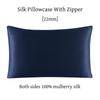 22 Momme Silk Zipper Pillowcase 1pc 100% Nature Mulberry Silk Muticolor Pillow Case For Healthy Standard Queen King
