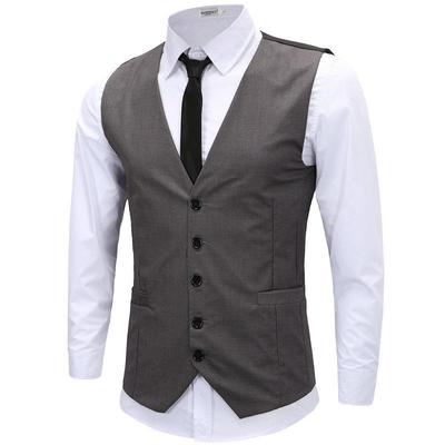 Slim Fit Weste mit V-Ausschnitt für Herren: Lässige Weste im koreanischen Stil für Frühling und Sommer