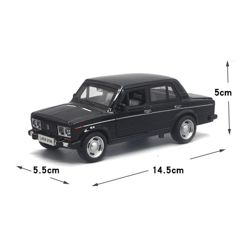 1/32 Scale LADA 2106 Diecast Car Model Toy, Pull Back Toy Vehicle with Sound and Light for Kids Toddler Boys Girls Gift Collection
