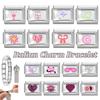 Sweet DIY Making Pink Y2K Italian Charm Bracelet Flowers Lips Bow Heart Eyes Music Bead Fit 9mm Stainless Steel Fashion Jewelry