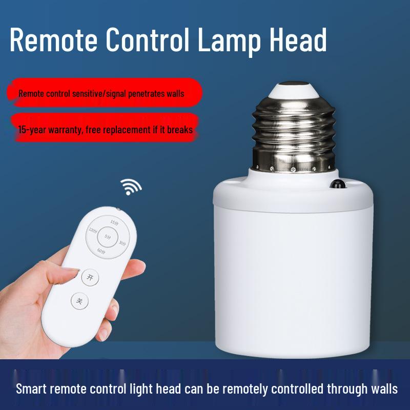 220V Wireless Remote Control LED Bulb Holder with Smart Switch for Bedrooms