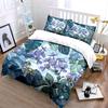 Fresh Forest Theme Tropical Plants Flowers Bedding Set for Kids Luxury Gift 3pcs Digital Print Comforter Set Soft Comfortable