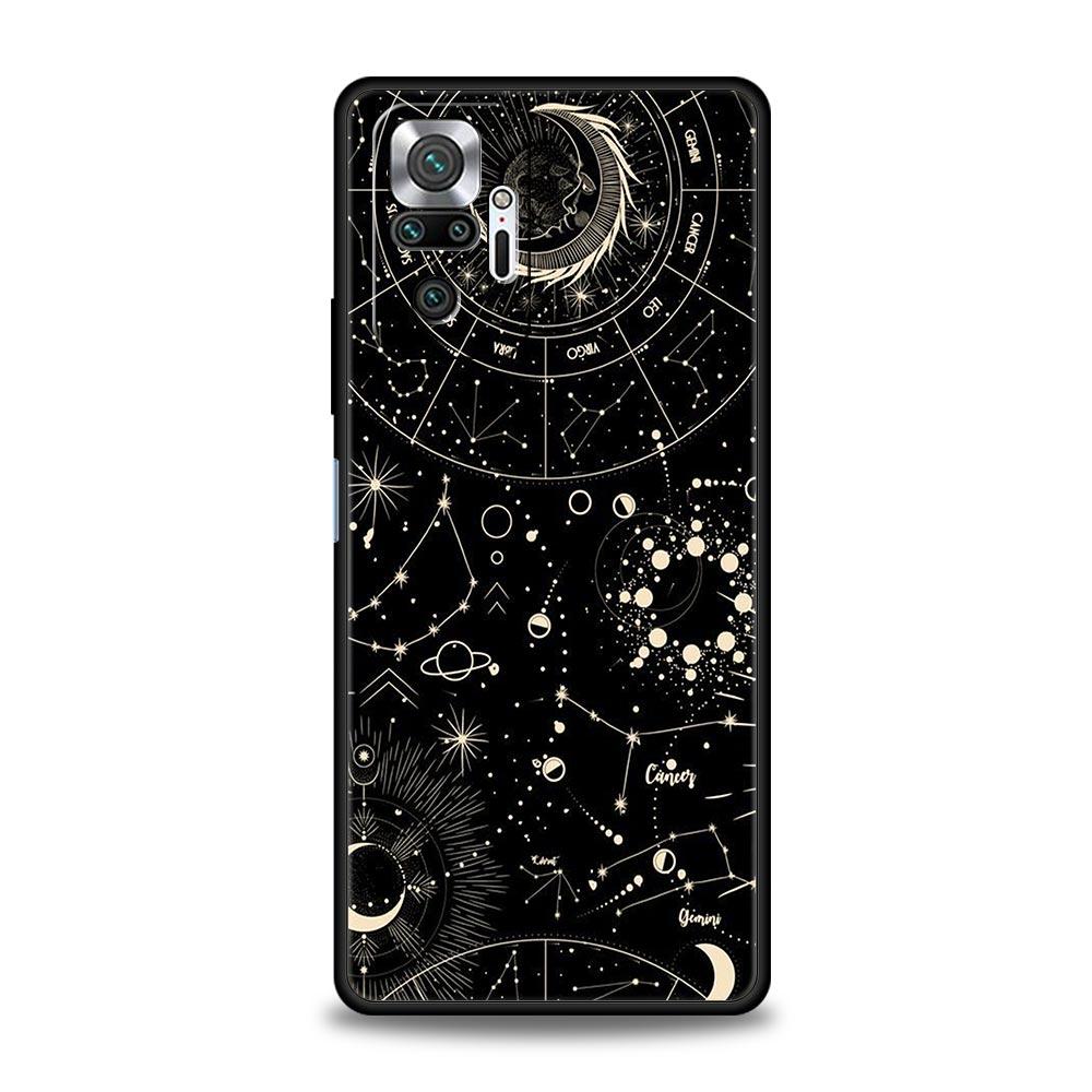 Suns Moons Clouds Astrological Phone Case For Xiaomi Redmi Note 14 13 5G 10 11 12 Pro Plus 4G 14C 13C 12C 10C Black Cover