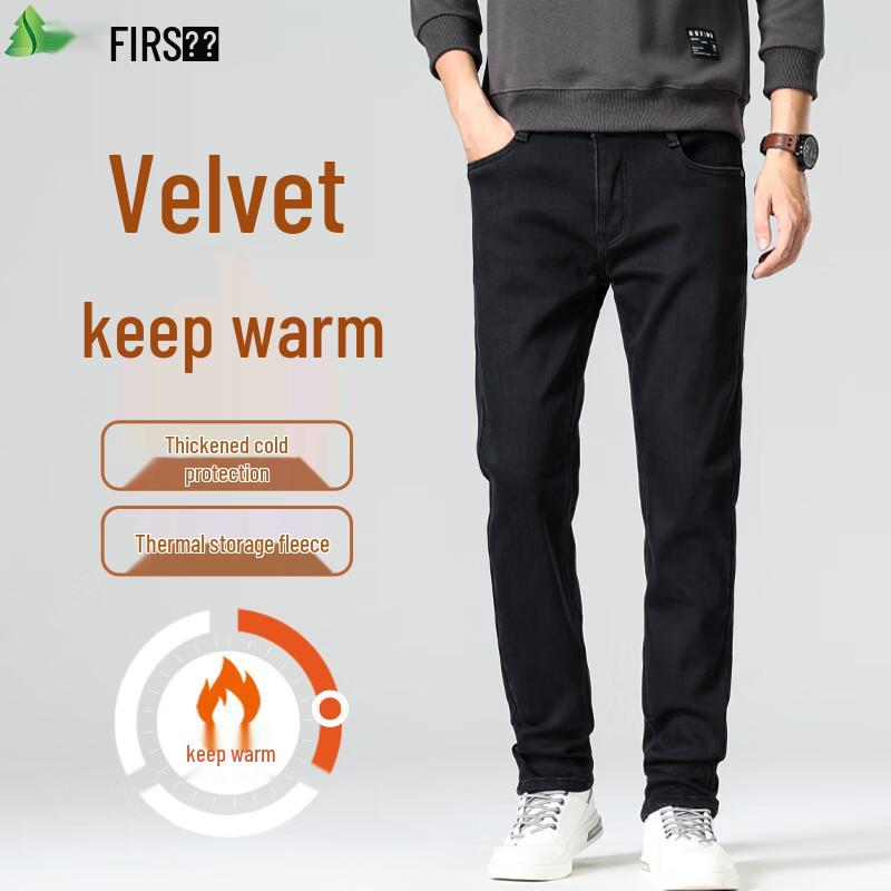 

FIRS Men s Winter Fleece-Lined Straight-Leg Jeans 34