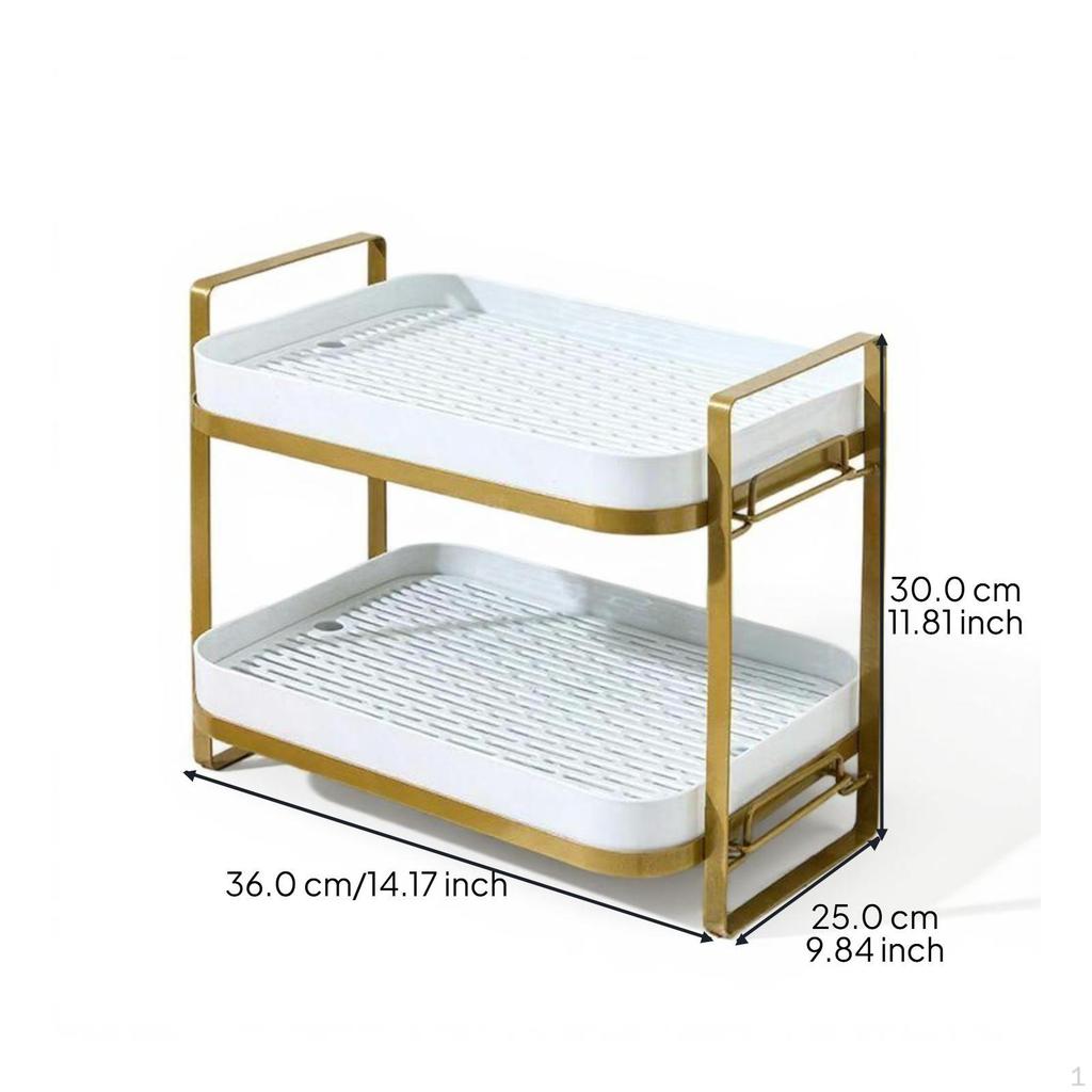 Mug Drying Rack, 2Tier Countertop Organizer, & Glass Holder with Removable Drain Tray, Kitchen