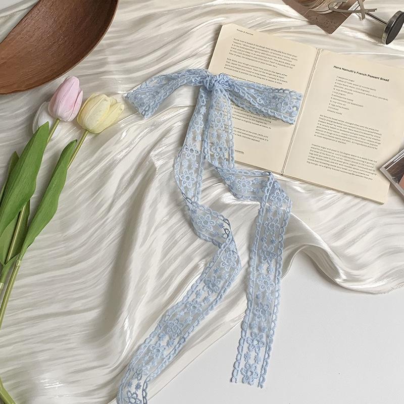 Lace silk scarf premium headdress DIY bow gift packaging clothing accessories ribbon headscarf headband streamer