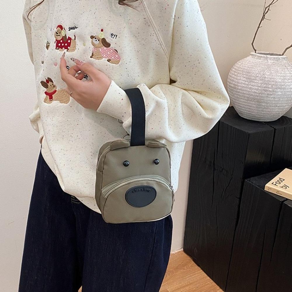 All-match Canvas Handbag Puppy Cartoon Phone Bag Fashion Dog Bucket Bag  Women
