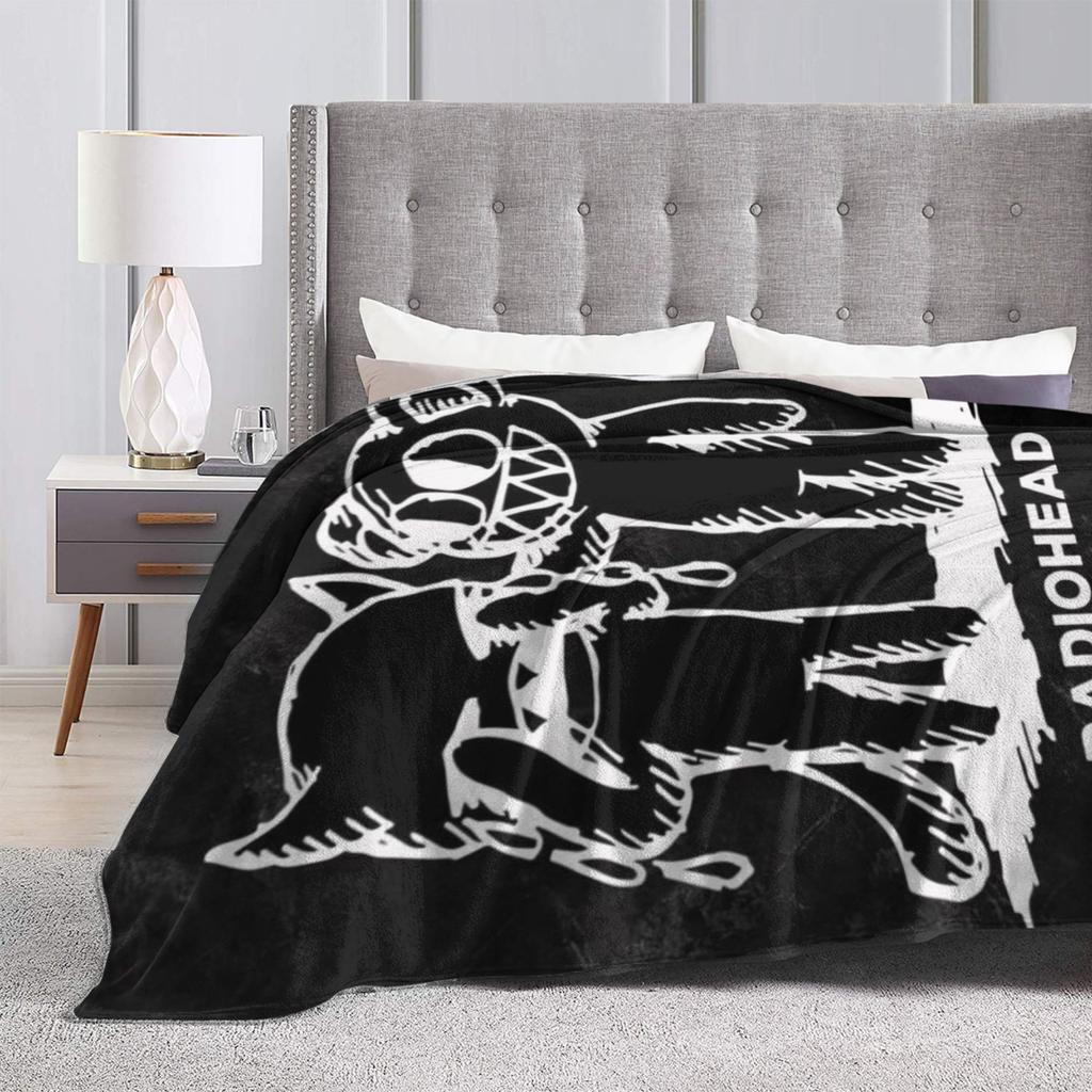 Superweiche Radiohead Rock Metal Band Überwurfdecke Premium Flanell Fleece Leichte Bettdecke Gemütliche Plüschdecken für alle Jahreszeiten
