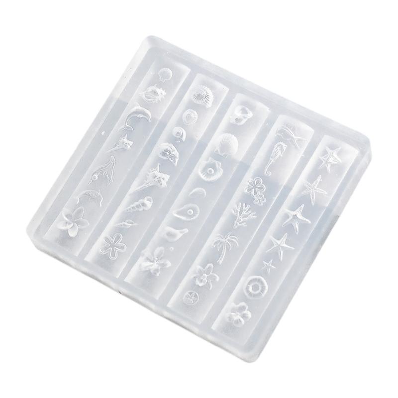 Reusable Soft Silicone 3D Nail Mold Kit With Embossing Designs Professional Manicure Tool