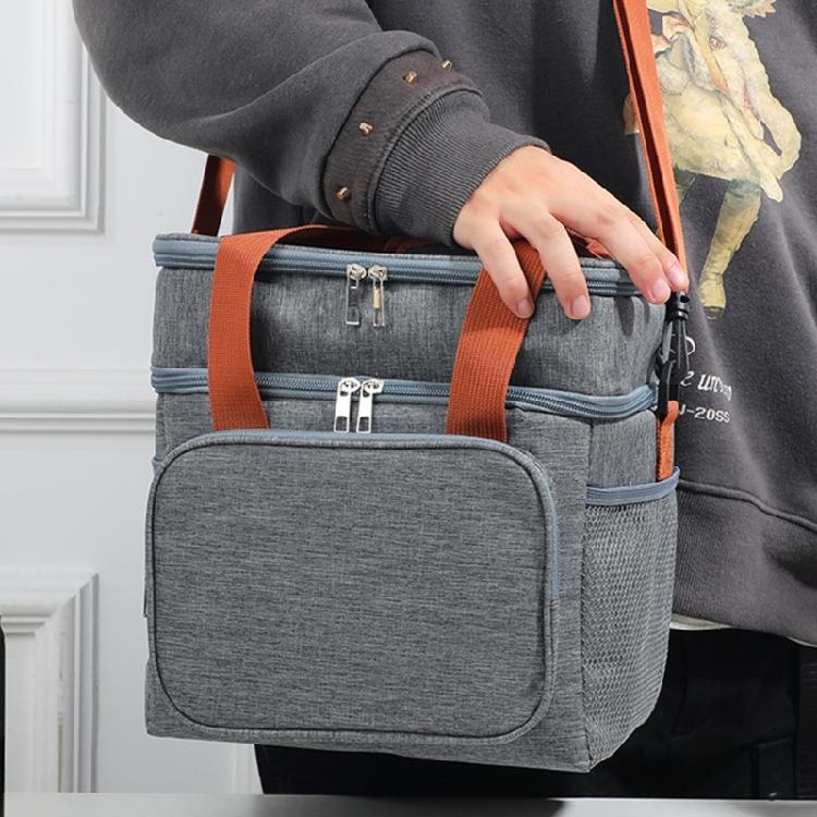 Lunch Box Thermal Bag Insulated Bag Large Capacity Picnics Bag Double Layers Lunch Bag Coolers Bag for Man