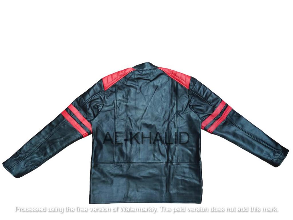 New Men Jacket Black & Red Genuine Lambskin Real Leather Handmade Lambskin Stylish Soft