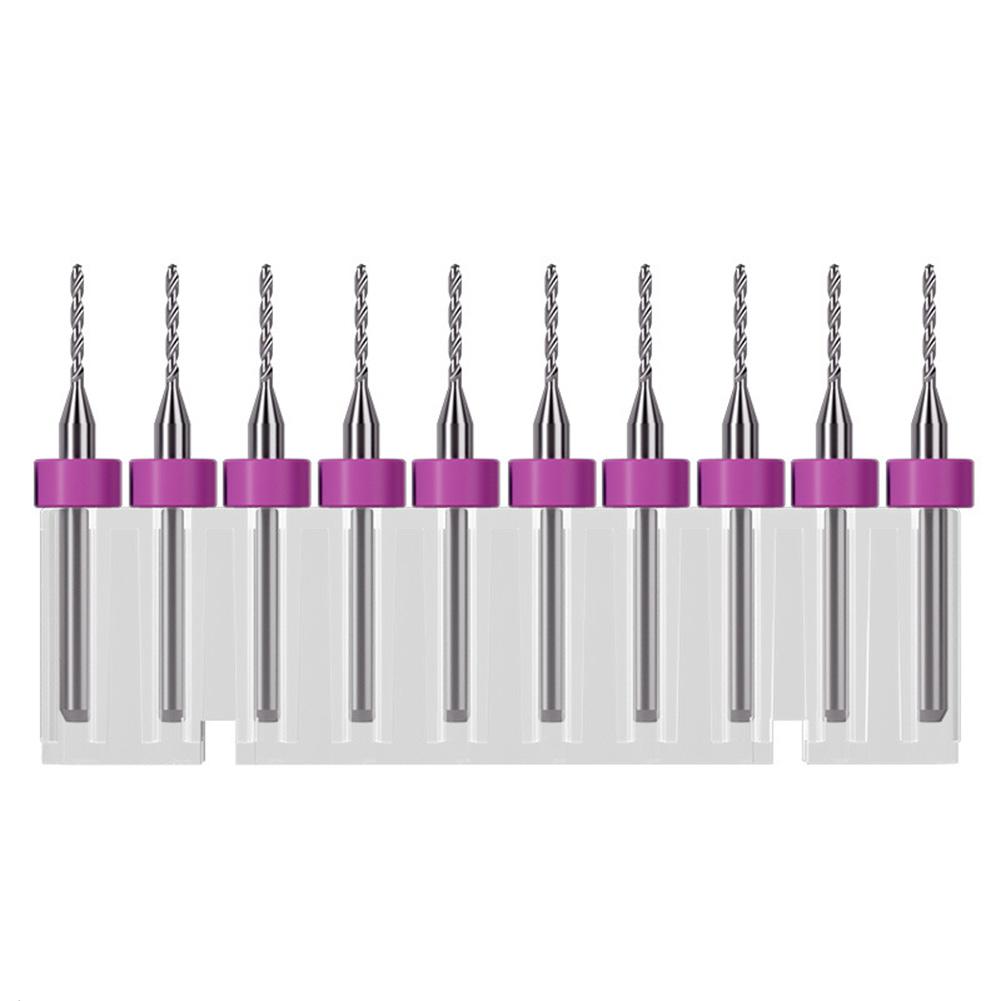 Carbide PCB Drill Bit Set 10PCS for Detailed Circuit Board and Metal Drilling with Improved Stability and Fine Grinding Process