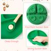 Color Kids 3PCS Children Feeding Tableware Set BPA Free Silicone Dishes Plate With Spoon Fork Training Baby Dinnerware Utensils