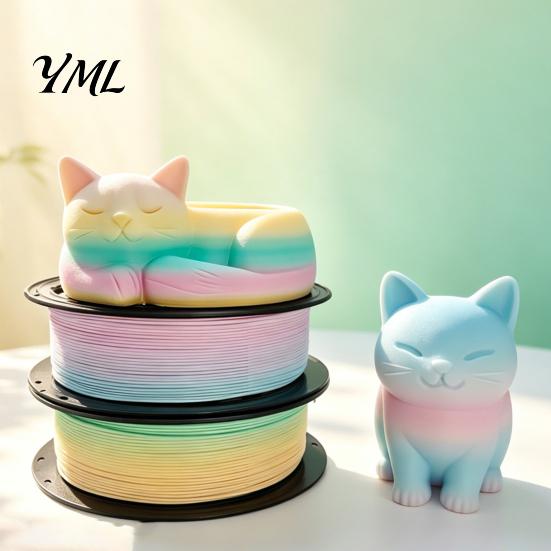 3D Printing Filament Printer PLA Filament, 1Kg 1.75mm Matte Rainbow Gradient Non-reflective Material for DIY Projects, Models and Crafts Model