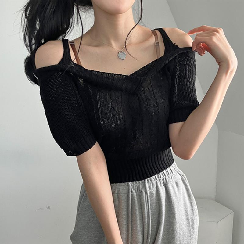 Acquista Camicie lavorate a maglia con scollo a V con spalle