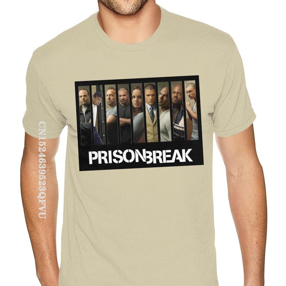 Port Prison Break Tshirt Cotton Men's Plus Size Black Tees Shirt Unique Tops T Shirt for Men Cotton Top T-shirts Custom Family