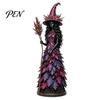 Gothic Shelf Accent Autumn Witch Figurine Statue, Resin Halloween Fall Tabletop Decor, for Home Ornament Mantel Fireplace Desk Tiered Tray Harvest
