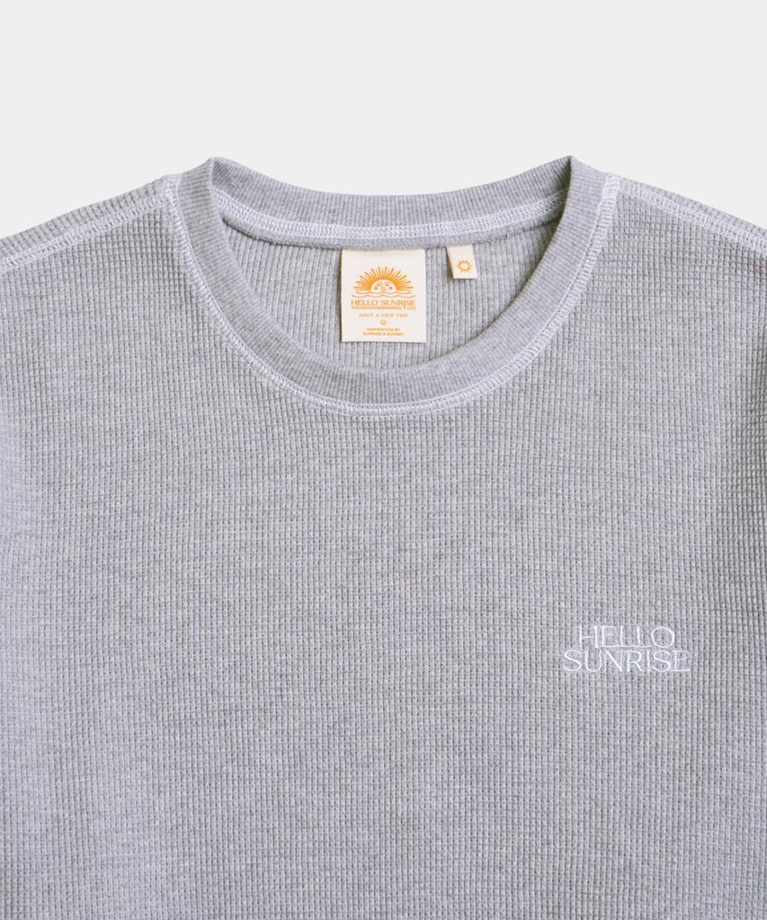 HELLO SUNRISE Sunlight Waffle L/S_Gray