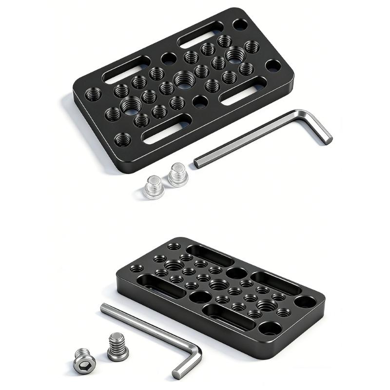 Universal Camera Quick Release Plate With Double 1/4in And 3/8in Screw Holes For DSLR Camera LED Light Stand Equipment